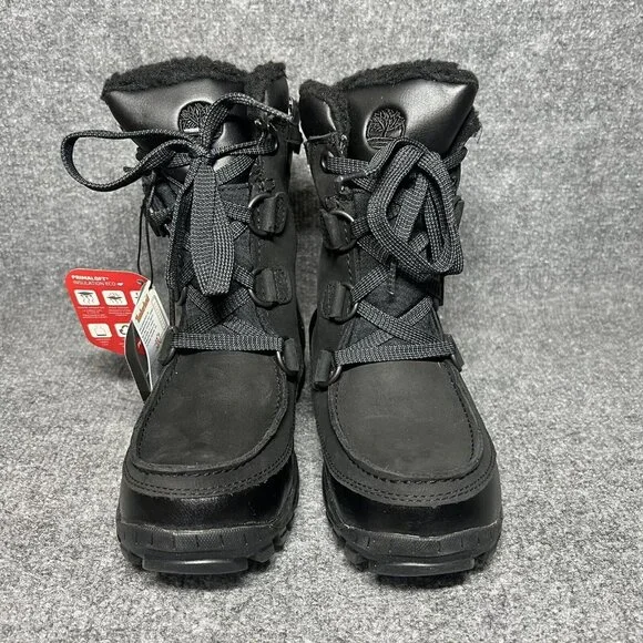 Timberland Chillberg Waterproof Boots Boys Size Black Sherpa Lined